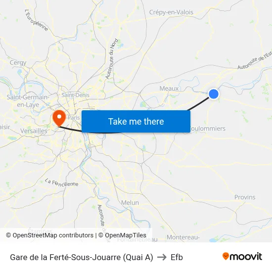 Gare de la Ferté-Sous-Jouarre (Quai A) to Efb map
