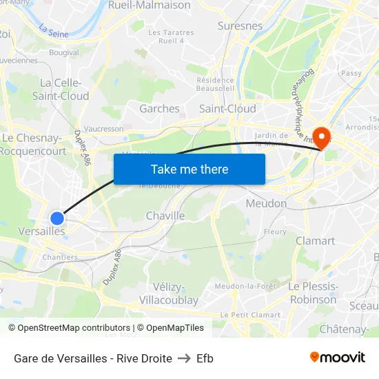 Gare de Versailles - Rive Droite to Efb map