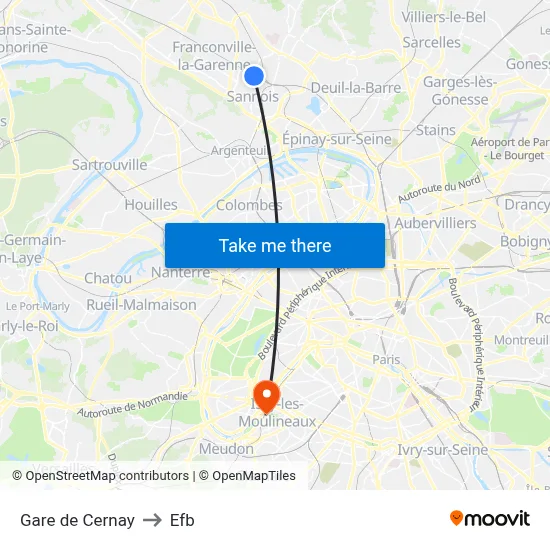 Gare de Cernay to Efb map