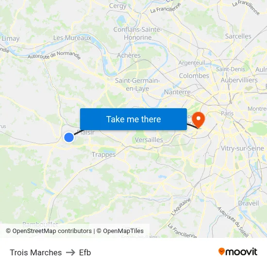 Trois Marches to Efb map