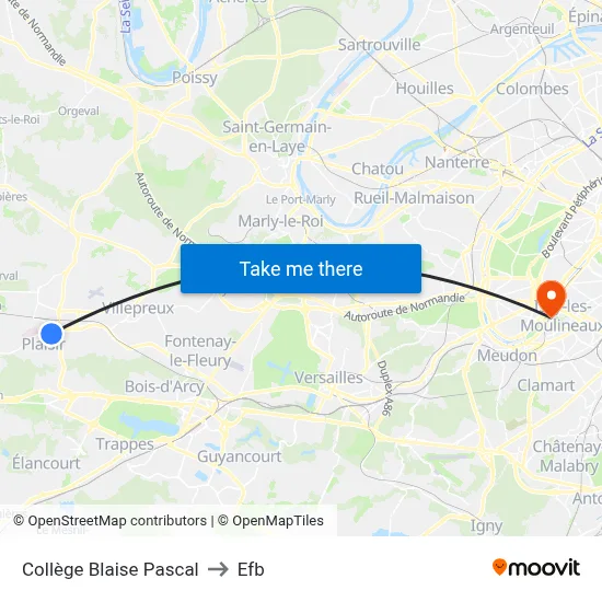 Collège Blaise Pascal to Efb map