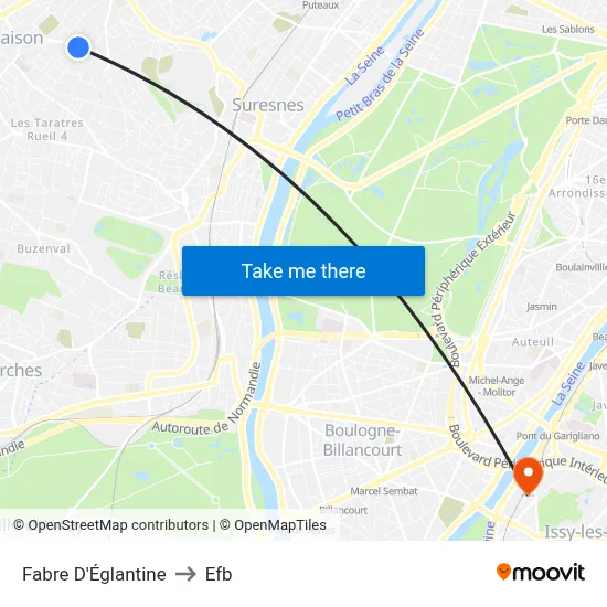 Fabre D'Églantine to Efb map