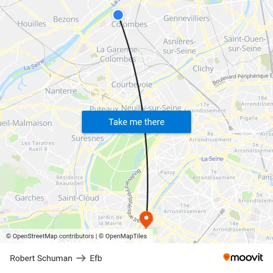 Robert Schuman to Efb map