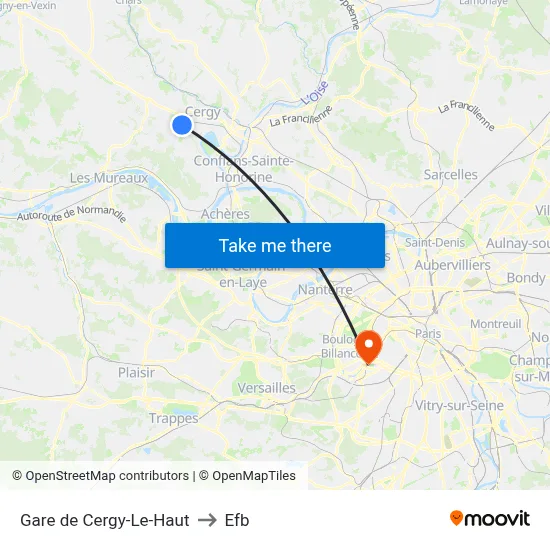 Gare de Cergy-Le-Haut to Efb map