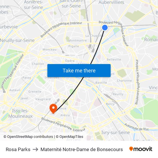 Rosa Parks to Maternité Notre-Dame de Bonsecours map