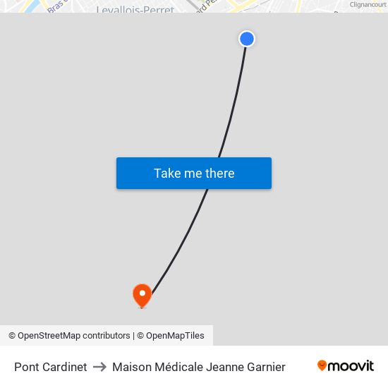 Pont Cardinet to Maison Médicale Jeanne Garnier map