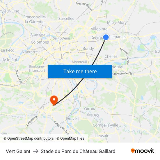 Vert Galant to Stade du Parc du Château Gaillard map