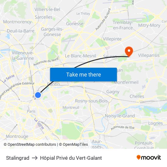 Stalingrad to Hôpial Privé du Vert-Galant map