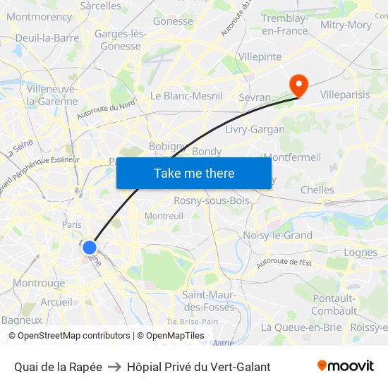 Quai de la Rapée to Hôpial Privé du Vert-Galant map