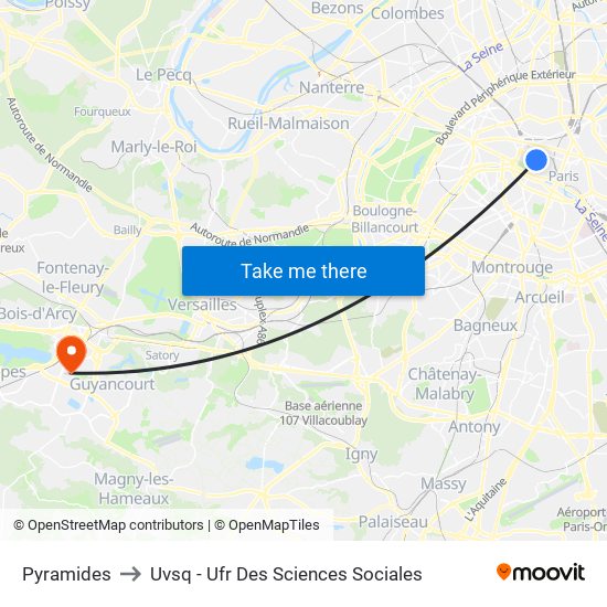 Pyramides to Uvsq - Ufr Des Sciences Sociales map