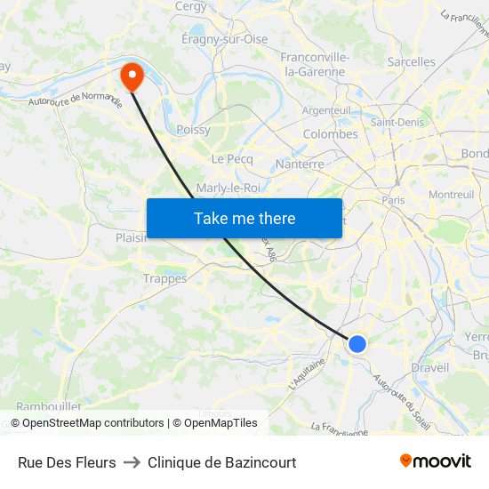 Rue Des Fleurs to Clinique de Bazincourt map