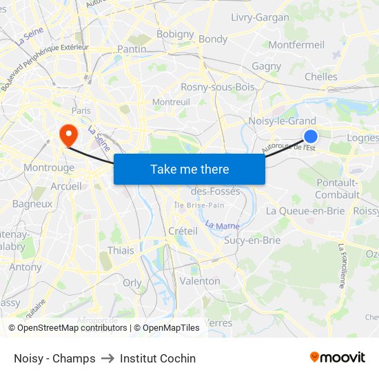 Noisy - Champs to Institut Cochin map