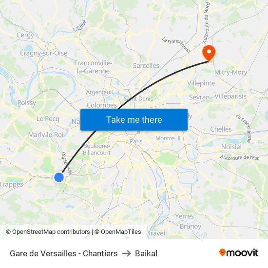 Gare de Versailles - Chantiers to Baikal map