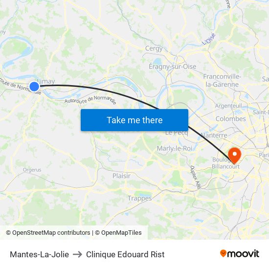 Mantes-La-Jolie to Clinique Edouard Rist map