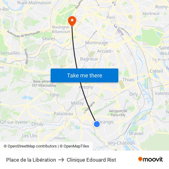Place de la Libération to Clinique Edouard Rist map