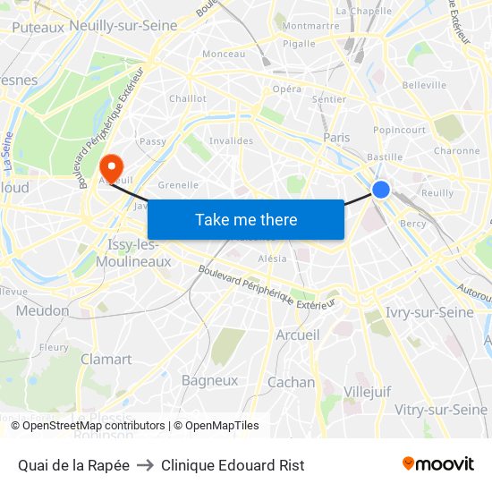 Quai de la Rapée to Clinique Edouard Rist map