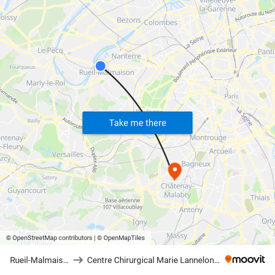 Rueil-Malmaison to Centre Chirurgical Marie Lannelongue map