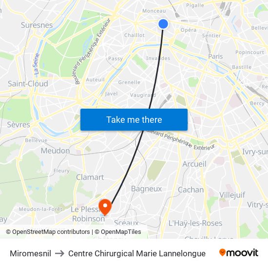Miromesnil to Centre Chirurgical Marie Lannelongue map