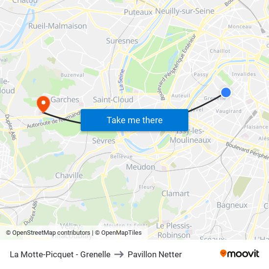 La Motte-Picquet - Grenelle to Pavillon Netter map