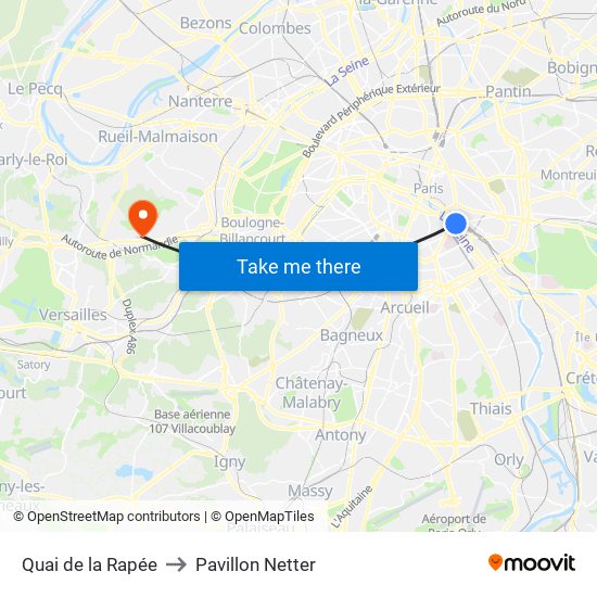 Quai de la Rapée to Pavillon Netter map