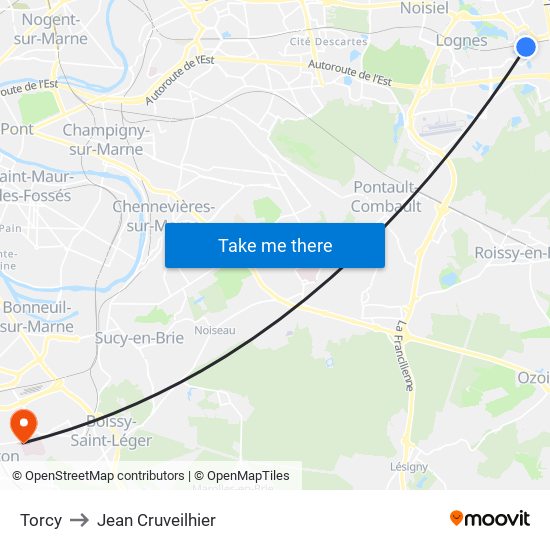 Torcy to Jean Cruveilhier map