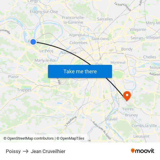 Poissy to Jean Cruveilhier map