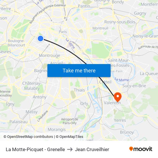 La Motte-Picquet - Grenelle to Jean Cruveilhier map