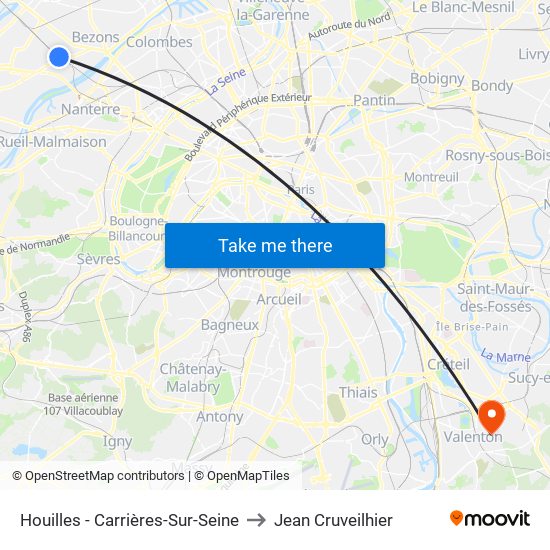 Houilles - Carrières-Sur-Seine to Jean Cruveilhier map