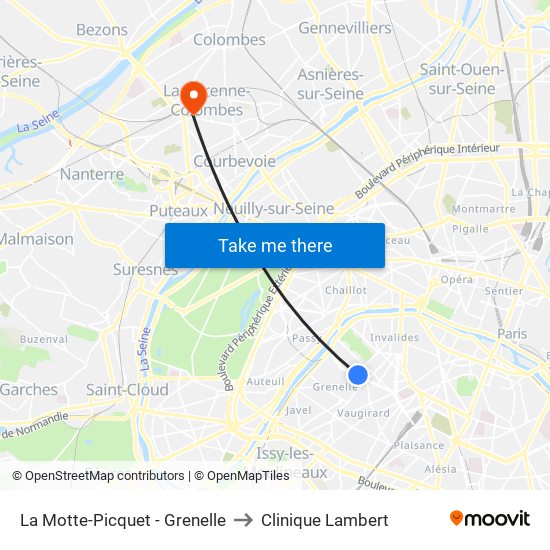 La Motte-Picquet - Grenelle to Clinique Lambert map