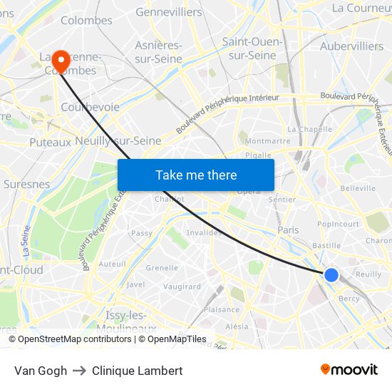 Van Gogh to Clinique Lambert map