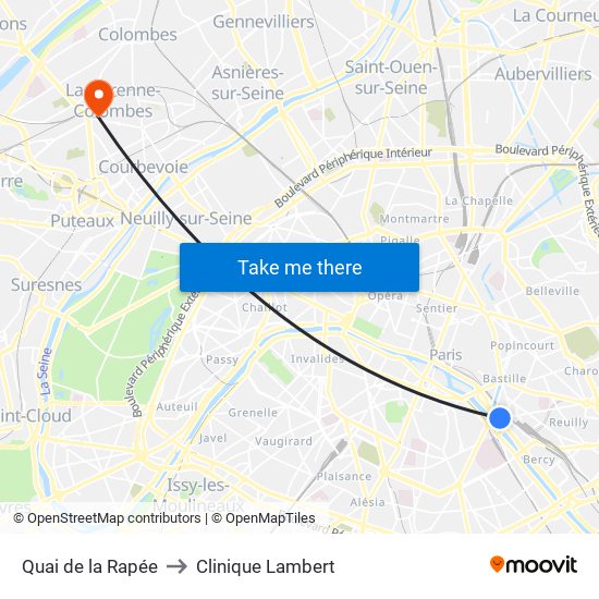 Quai de la Rapée to Clinique Lambert map