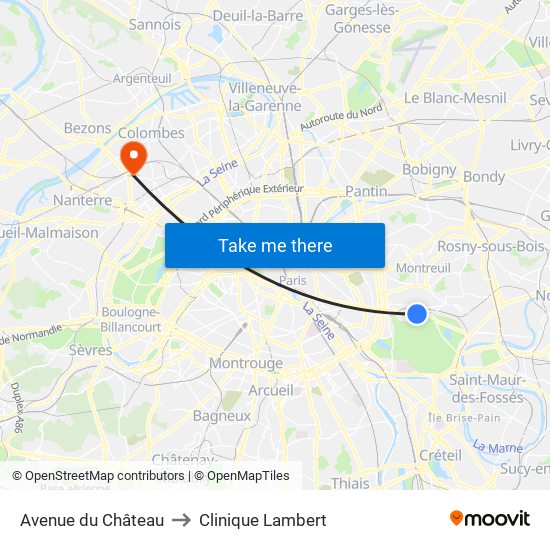 Avenue du Château to Clinique Lambert map