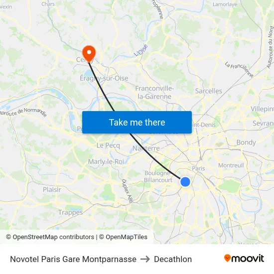 Novotel Paris Gare Montparnasse to Decathlon map