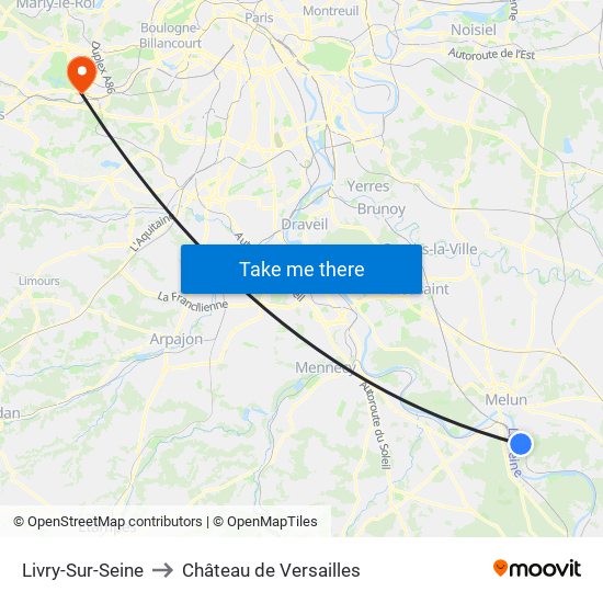 Livry-Sur-Seine to Château de Versailles map