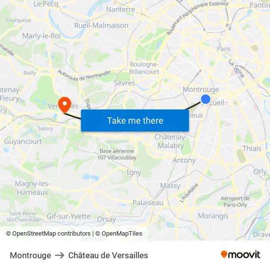 Montrouge to Château de Versailles map