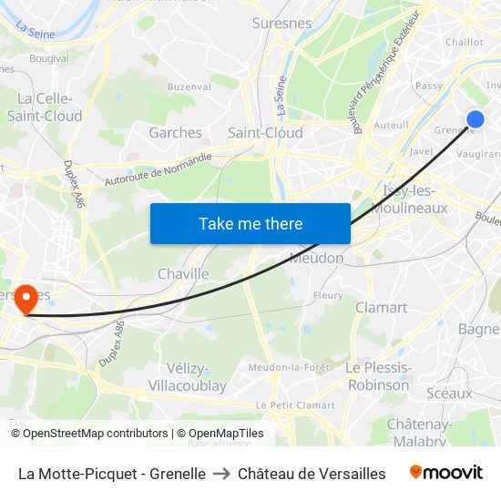 La Motte-Picquet - Grenelle to Château de Versailles map