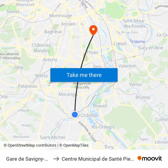 Gare de Savigny-Sur-Orge to Centre Municipal de Santé Pierre Rouquès map