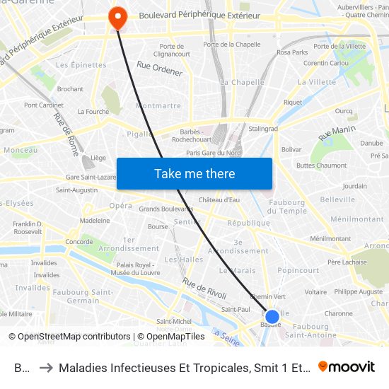 Bastille to Maladies Infectieuses Et Tropicales, Smit 1 Et 2-Virologie / Parasitologie, Centre de Vaccinations map