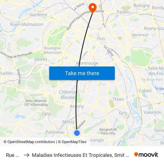 Rue Des Fleurs to Maladies Infectieuses Et Tropicales, Smit 1 Et 2-Virologie / Parasitologie, Centre de Vaccinations map
