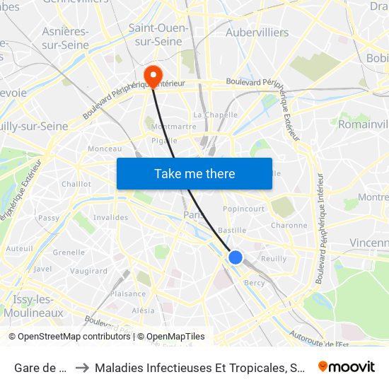 Gare de Lyon - Van Gogh to Maladies Infectieuses Et Tropicales, Smit 1 Et 2-Virologie / Parasitologie, Centre de Vaccinations map