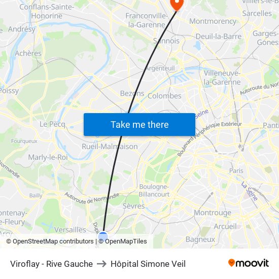 Viroflay - Rive Gauche to Hôpital Simone Veil map