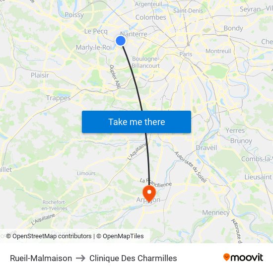 Rueil-Malmaison to Clinique Des Charmilles map