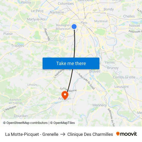 La Motte-Picquet - Grenelle to Clinique Des Charmilles map