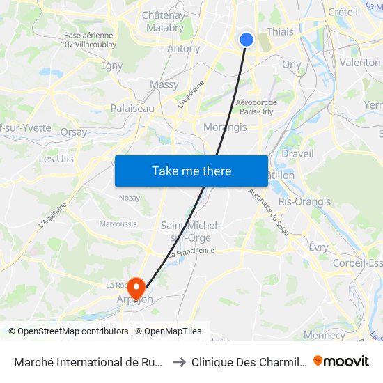 Marché International de Rungis to Clinique Des Charmilles map