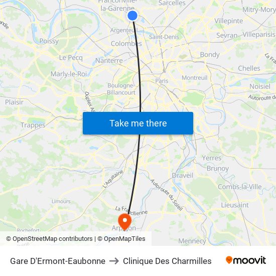 Gare D'Ermont-Eaubonne to Clinique Des Charmilles map