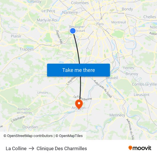 La Colline to Clinique Des Charmilles map