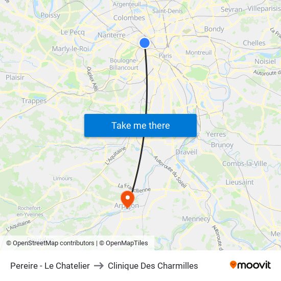 Pereire - Le Chatelier to Clinique Des Charmilles map