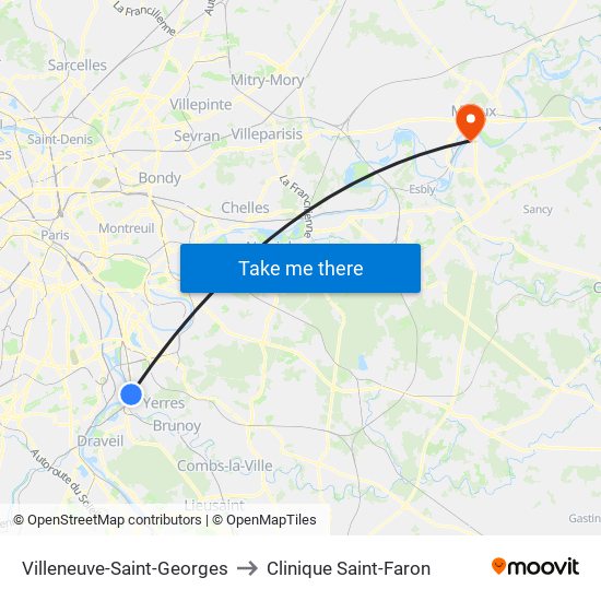 Villeneuve-Saint-Georges to Clinique Saint-Faron map