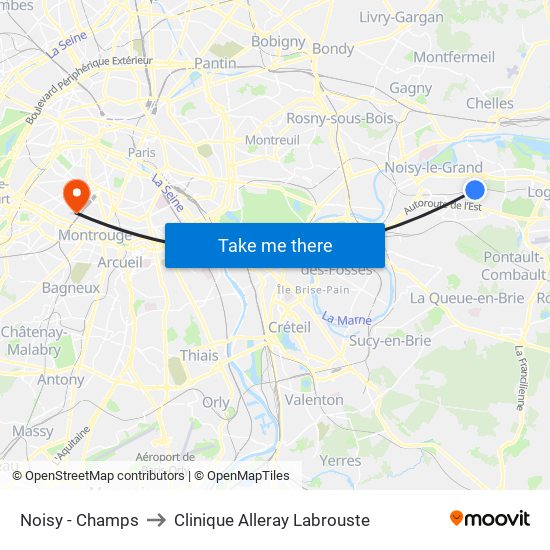 Noisy - Champs to Clinique Alleray Labrouste map