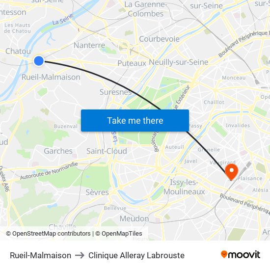 Rueil-Malmaison to Clinique Alleray Labrouste map